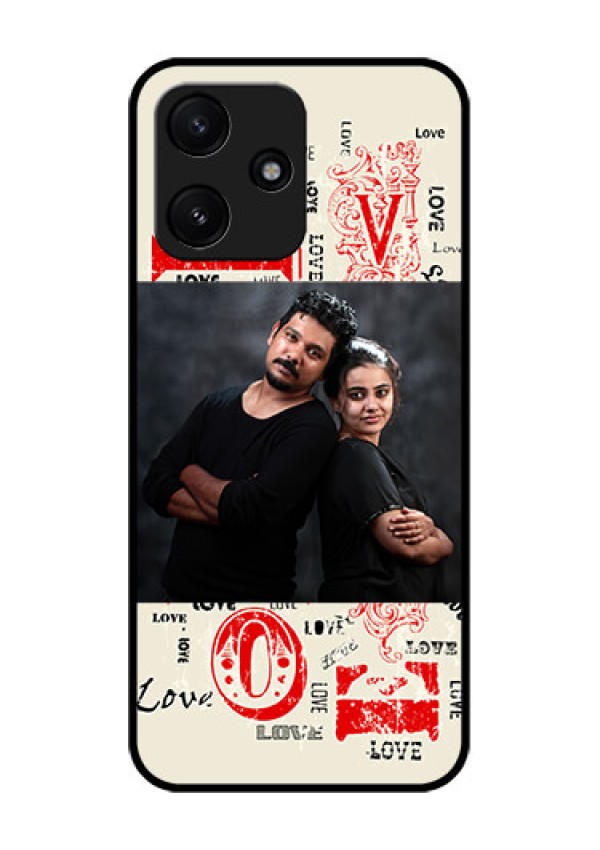 Xiaomi Redmi 12 5G Photo Printing on Glass Case - Trendy Love Design Case