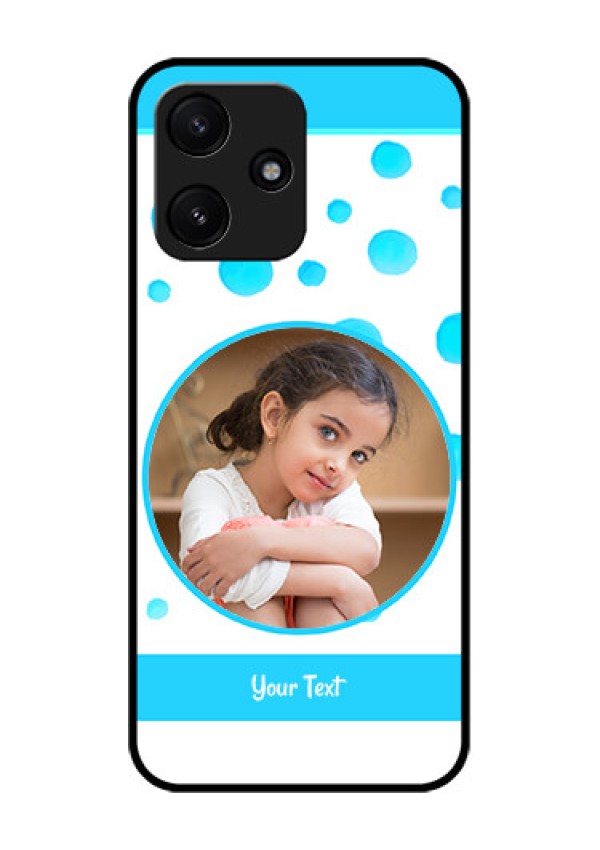 Xiaomi Redmi 12 5G Photo Printing on Glass Case - Blue Bubbles Pattern Design