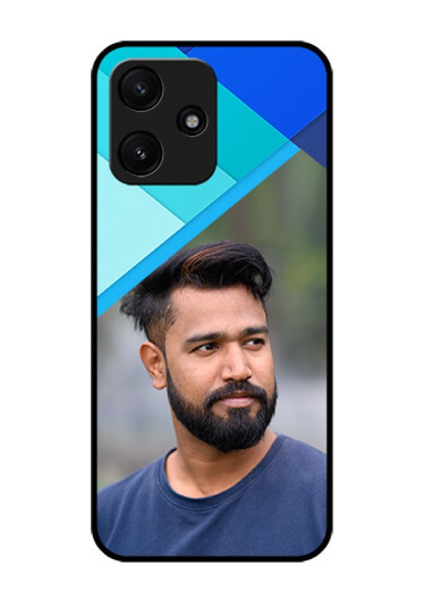 Xiaomi Redmi 12 5G Custom Glass Phone Case - Blue Pattern Design