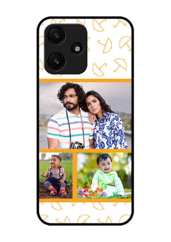 Xiaomi Redmi 12 5G Custom Glass Mobile Case - Yellow Pattern Design