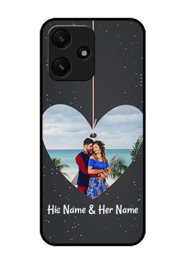 Xiaomi Redmi 12 5G Custom Glass Phone Case - Hanging Heart Design