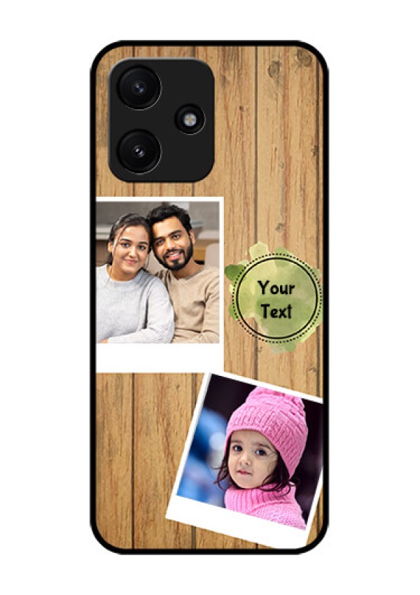 Xiaomi Redmi 12 5G Custom Glass Phone Case - Wooden Texture Design