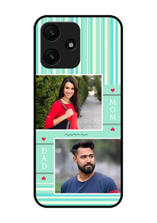 Xiaomi Redmi 12 5G Custom Glass Phone Case - Mom & Dad Pic Design