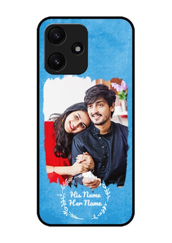 Redmi12 5G Custom Glass Phone Case - Blue Color Vintage Design