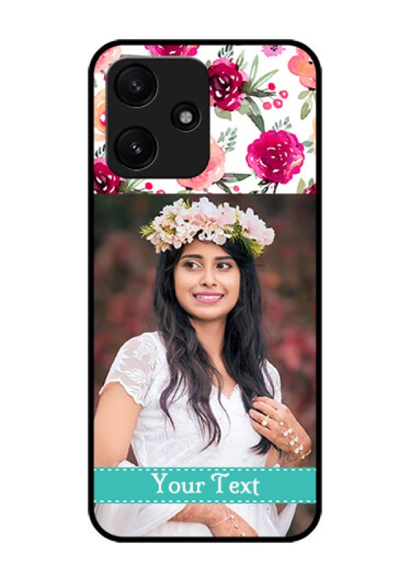 Xiaomi Redmi 12 5G Custom Glass Phone Case - Watercolor Floral Design
