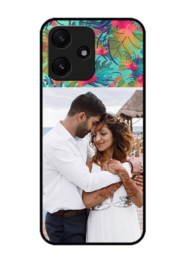 Xiaomi Redmi 12 5G Photo Printing on Glass Case - Watercolor Floral Design