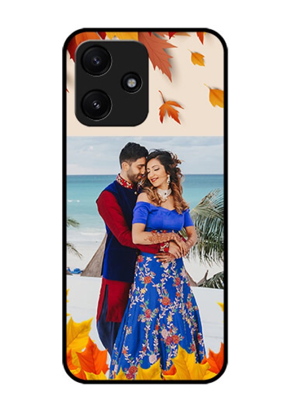 Xiaomi Redmi 12 5G Photo Printing on Glass Case - Autumn Maple Leaves Design