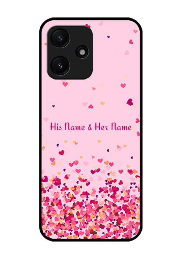 Xiaomi Redmi 12 5G Photo Printing on Glass Case - Floating Hearts Design