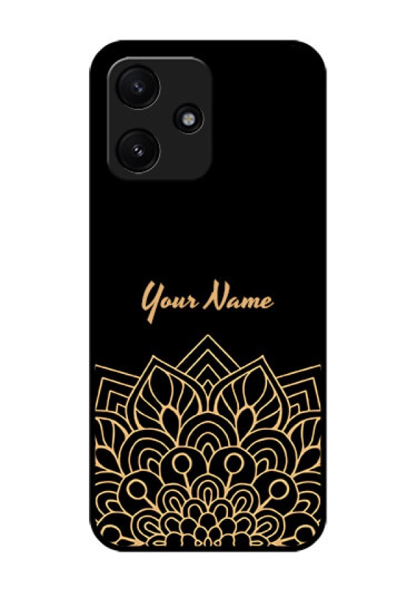 Xiaomi Redmi 12 5G Custom Glass Phone Case - Golden mandala Design