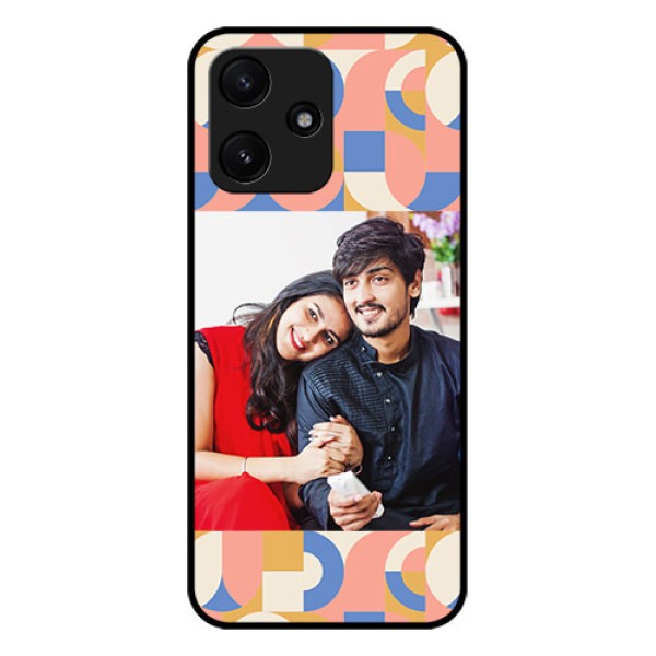 Xiaomi Redmi 12 5G Photo Printing on Glass Case - Semi-circle Maze Pattern Design