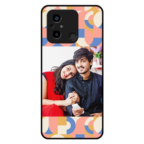 Xiaomi Redmi 12C Photo Printing on Glass Case - Semi-circle Maze Pattern Design