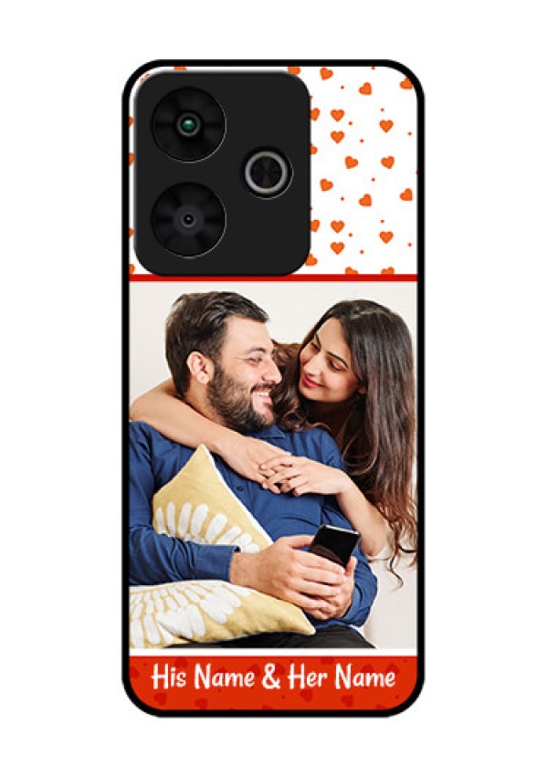 Redmi 13 5G Custom Glass Phone CaseOrange Love Symbol Design