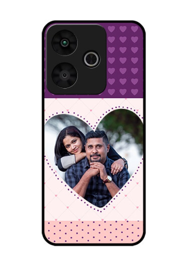 Redmi 13 5G Custom Glass Phone CaseViolet Love Dots Design
