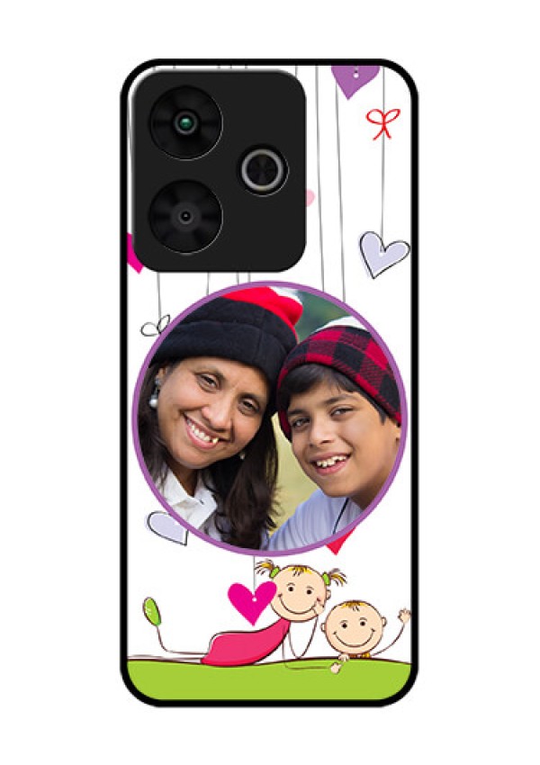 Redmi 13 5G Custom Glass Phone CaseCute Kids Phone Case Design