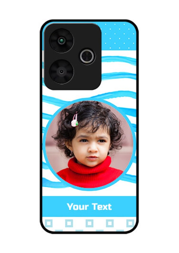Redmi 13 5G Custom Glass Phone CaseSimple Blue Case Design