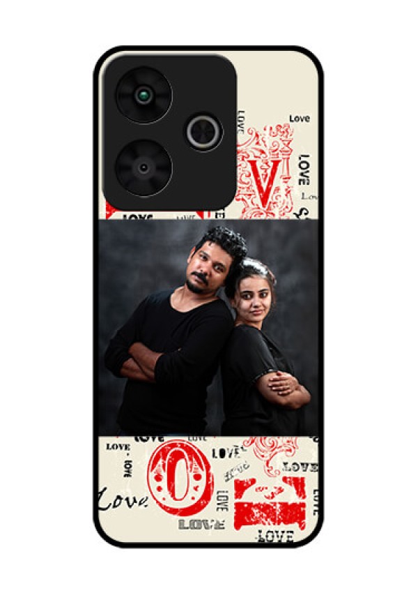 Redmi 13 5G Custom Glass Phone CaseTrendy Love Design Case