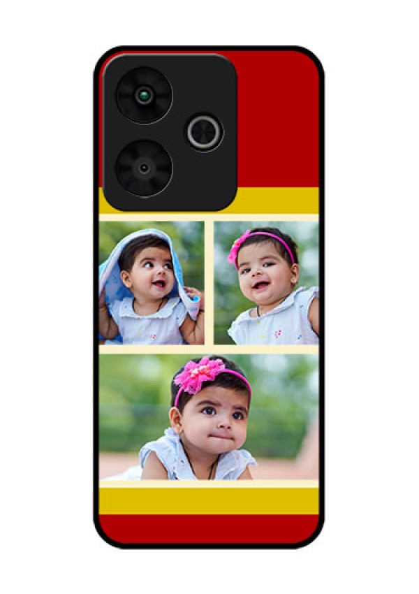 Redmi 13 5G Custom Glass Phone CaseMultiple Pic Upload Design