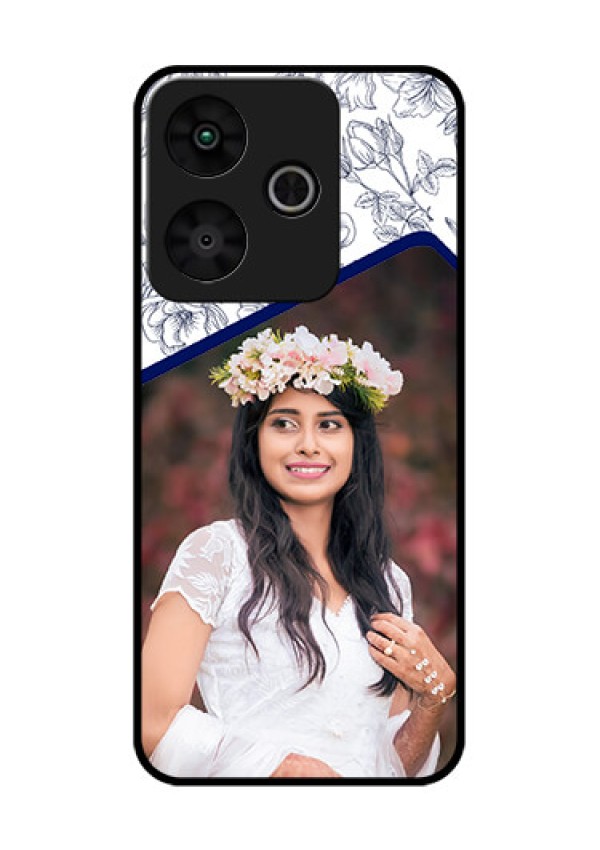Redmi 13 5G Custom Glass Phone CaseClassy Floral Design
