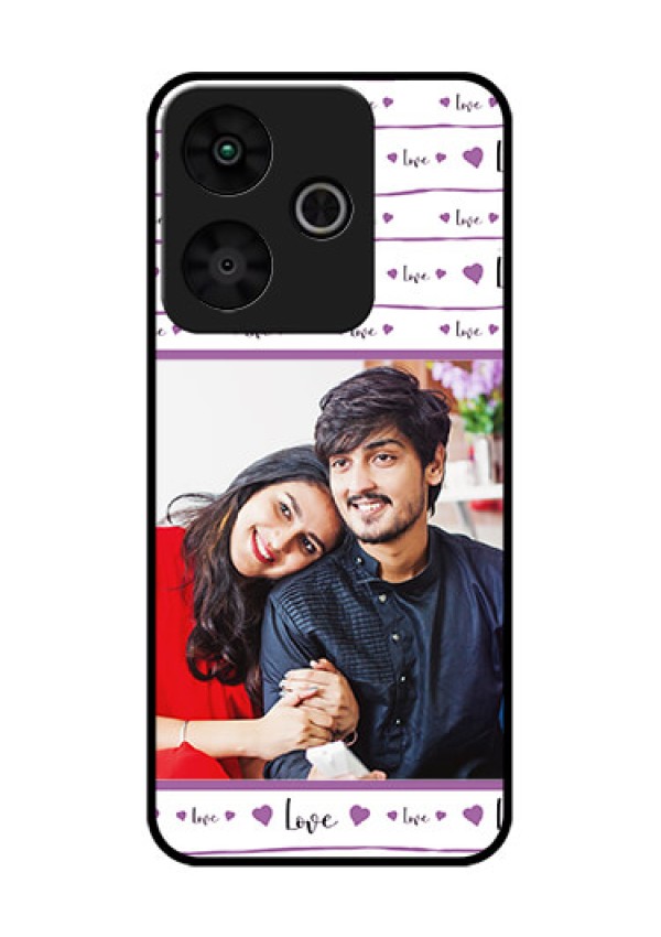 Redmi 13 5G Custom Glass Phone CaseCouples Heart Design