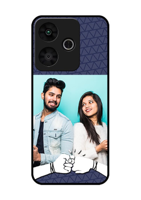 Redmi 13 5G Custom Glass Phone CaseWith Best Friends Design