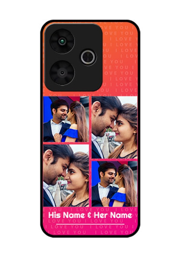 Redmi 13 5G Custom Glass Phone CaseI Love You Pink Design