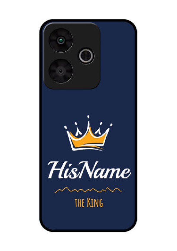 Redmi 13 5G Custom Glass Phone CaseKing With Name Design