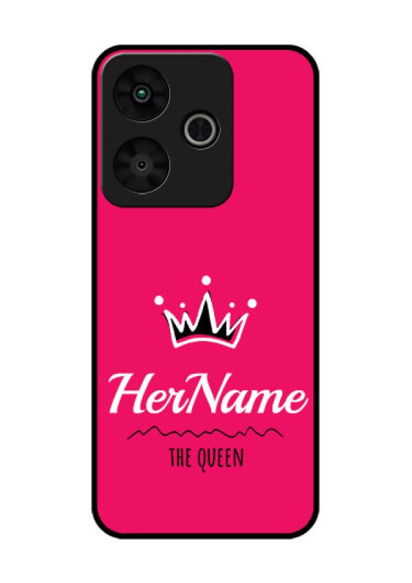 Redmi 13 5G Custom Glass Phone CaseQueen With Name Design