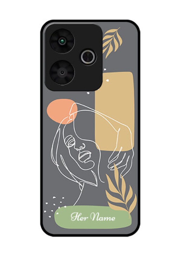 Redmi 13 5G Custom Glass Phone CaseGazing Woman Line Art Design