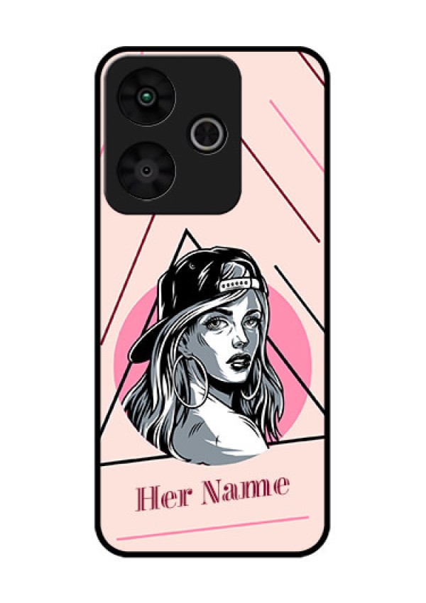 Redmi 13 5G Custom Glass Phone CaseRockstar Girl Design