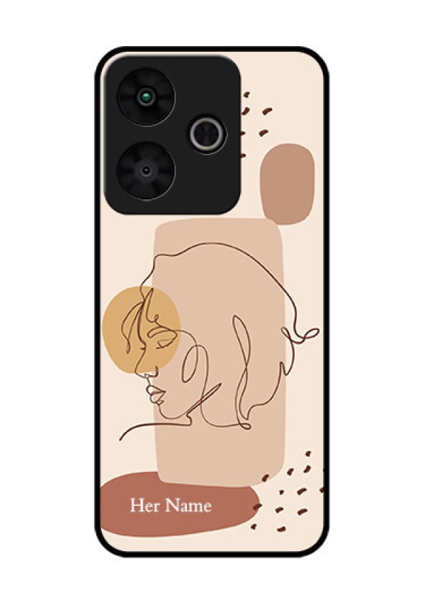 Redmi 13 5G Custom Glass Phone CaseCalm Woman Line Art Design