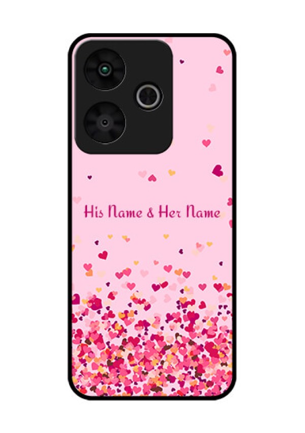 Redmi 13 5G Custom Glass Phone CaseFloating Hearts Design
