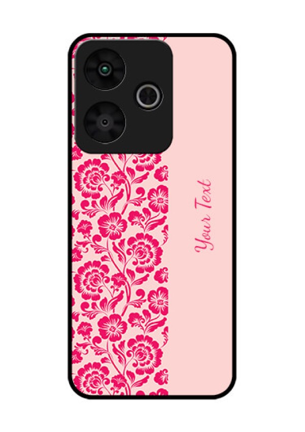 Redmi 13 5G Custom Glass Phone CaseAttractive Floral Pattern Design