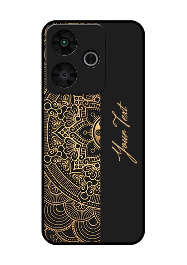 Redmi 13 5G Custom Glass Phone CaseMandala Art With Custom Text Design
