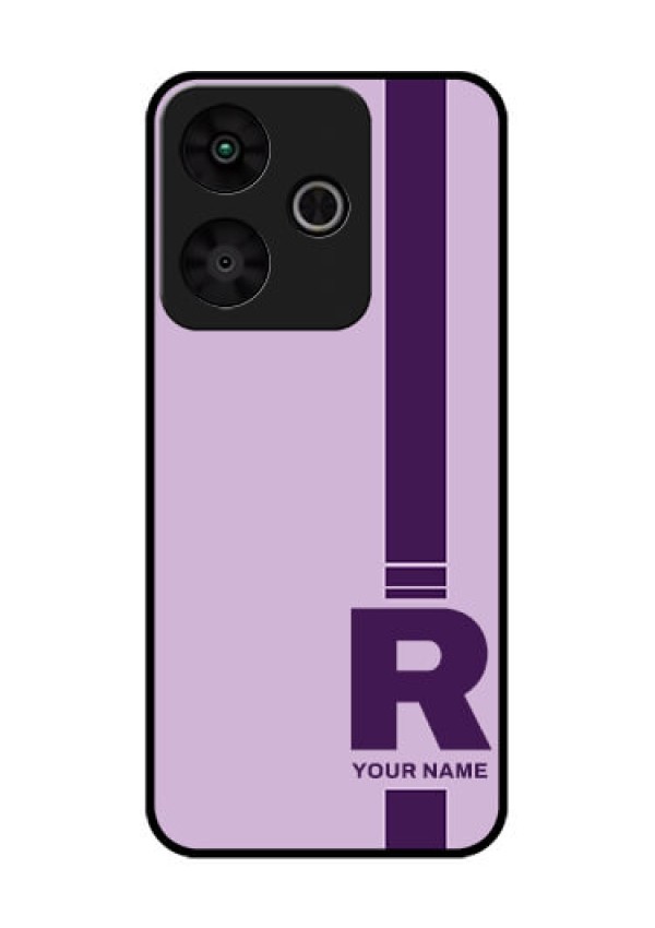 Redmi 13 5G Custom Glass Phone CaseSimple Dual Tone Stripe With Name Design