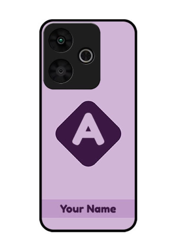 Redmi 13 5G Custom Glass Phone CaseCustom Letter In Curved Badge Design