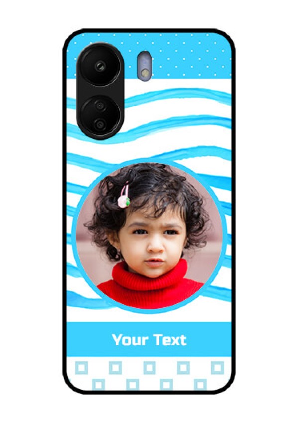 Xiaomi Redmi 13C 4G Custom Glass Phone Case - Simple Blue Case Design