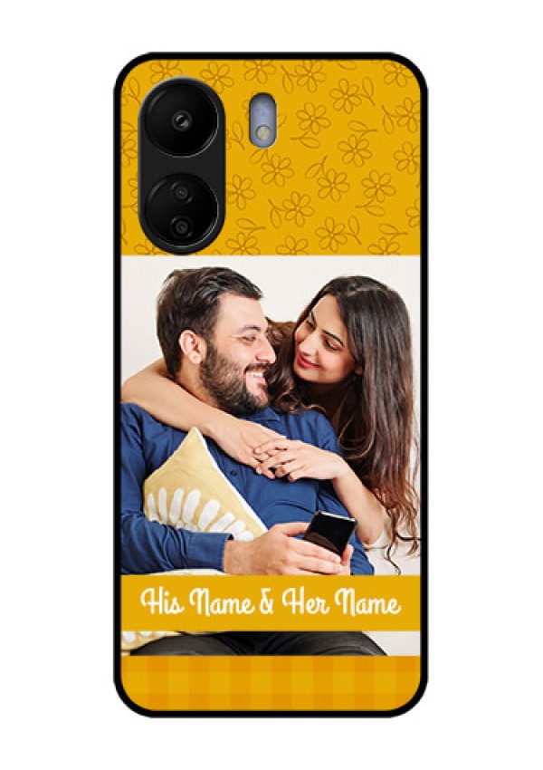 Xiaomi Redmi 13C 4G Custom Glass Phone Case - Yellow Floral Design