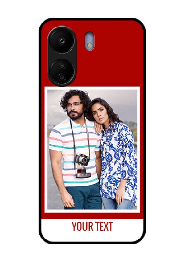 Xiaomi Redmi 13C 4G Custom Glass Phone Case - Red Color Design