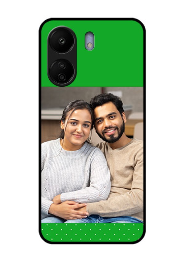 Xiaomi Redmi 13C 4G Custom Glass Phone Case - Green Pattern Design