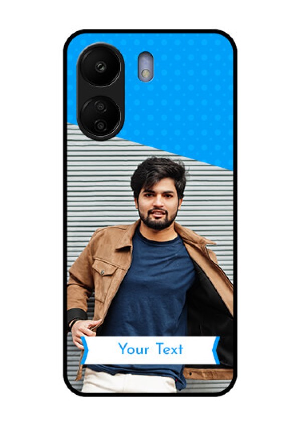 Xiaomi Redmi 13C 4G Custom Glass Phone Case - Simple Blue Color Design