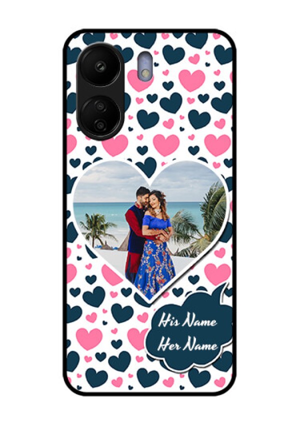 Xiaomi Redmi 13C 4G Custom Glass Phone Case - Pink & Blue Heart Design