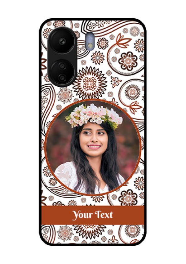 Xiaomi Redmi 13C 4G Custom Glass Phone Case - Abstract Flower Design