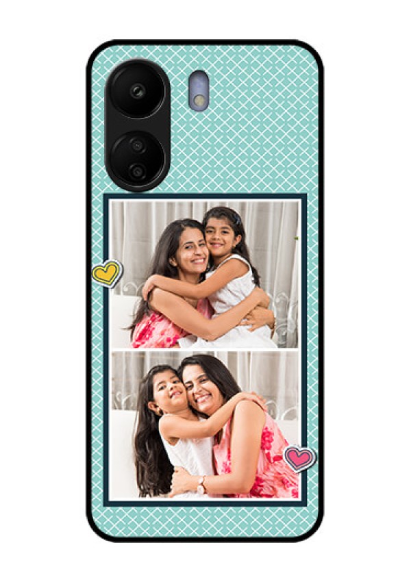 Xiaomi Redmi 13C 4G Custom Glass Phone Case - 2 Image Holder With Pattern Design