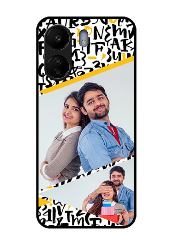 Xiaomi Redmi 13C 4G Custom Glass Phone Case - Letters Pattern Design