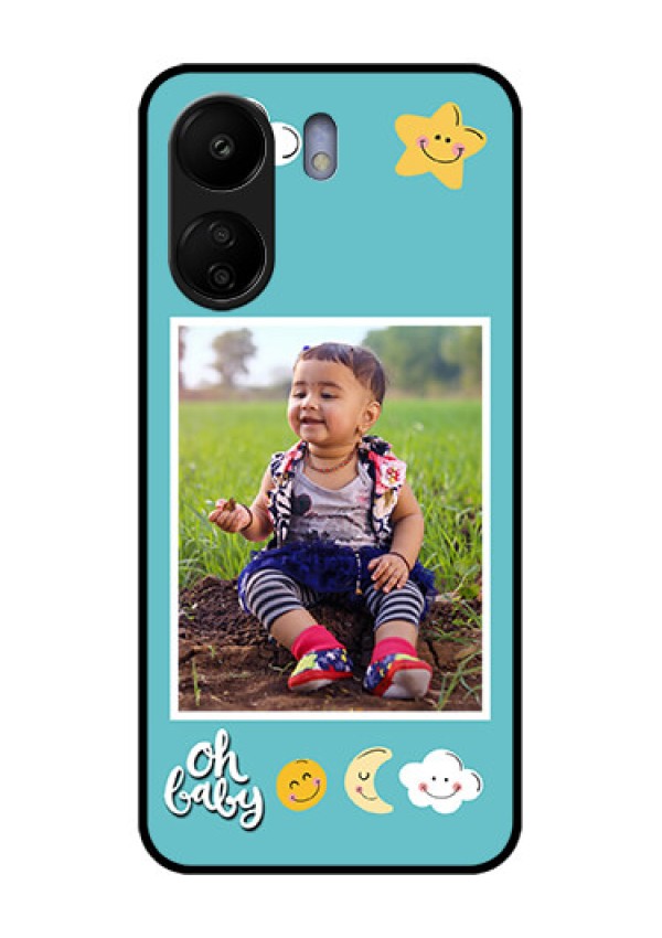 Xiaomi Redmi 13C 4G Custom Glass Phone Case - Smiley Kids Stars Design