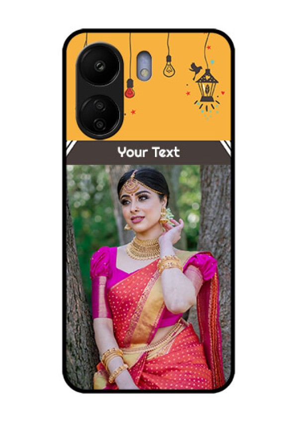 Xiaomi Redmi 13C 4G Custom Glass Phone Case - With Family Picture And Icons