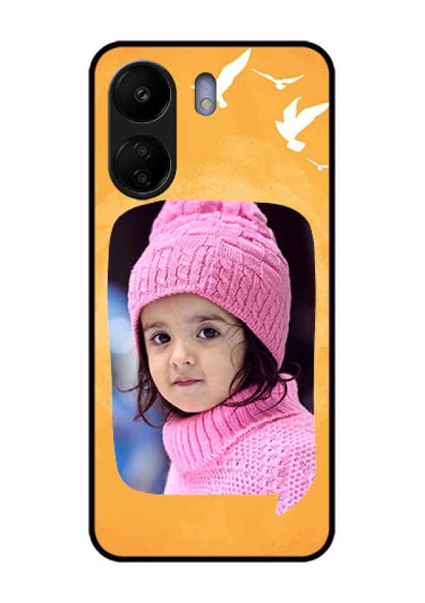 Xiaomi Redmi 13C 4G Custom Glass Phone Case - Water Color Design With Bird Icons