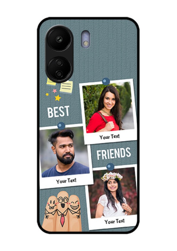 Xiaomi Redmi 13C 4G Custom Glass Phone Case - Sticky Frames And Friendship Design