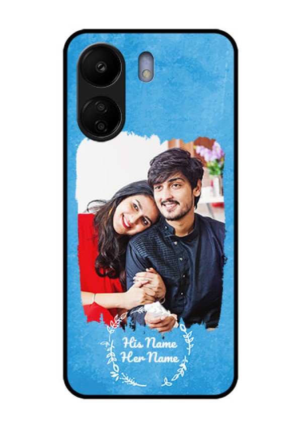 Redmi13C 4G Custom Glass Phone Case - Blue Color Vintage Design