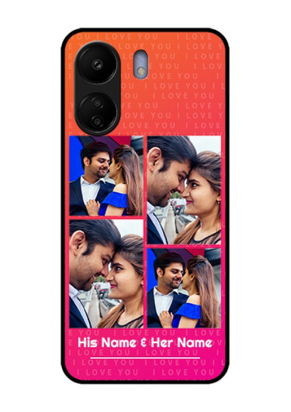 Xiaomi Redmi 13C 4G Custom Glass Phone Case - I Love You Pink Design